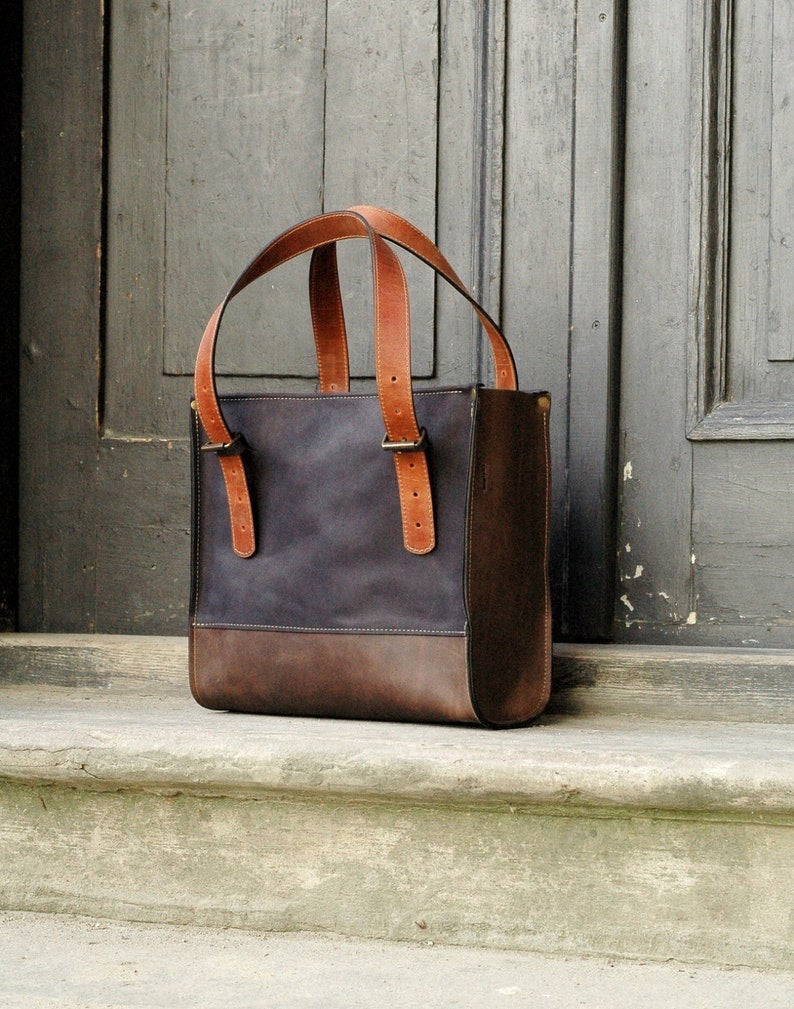 Laptop leather handmade leather bag, vintage style.